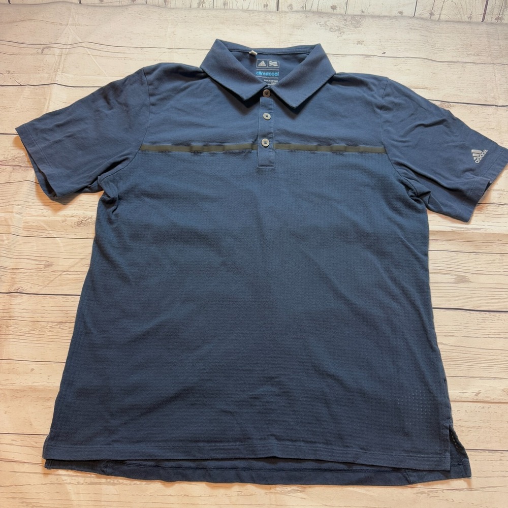 Adidas Climacool Blue Golf Polo Shirt‎ Men's Size Medium